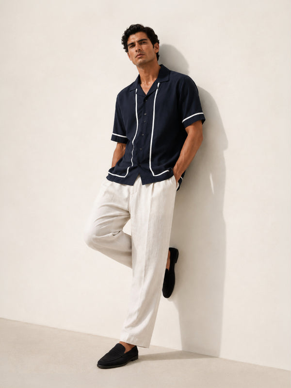 Bamboo Modal Resort Shirt - Navy