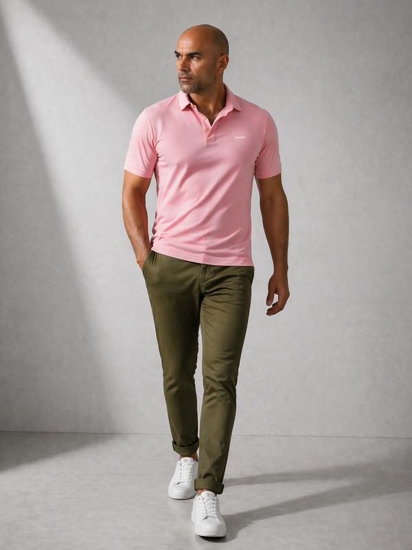 Light Coral Knit Polo