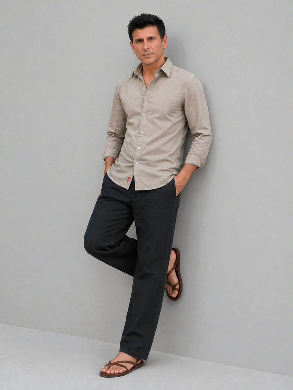 Vintage Khaki Peach Cotton Shirt