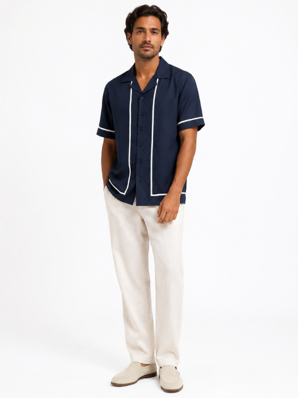 Bamboo Modal Resort Shirt - Navy