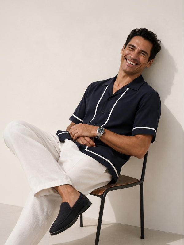 Bamboo Modal Resort Shirt - Navy