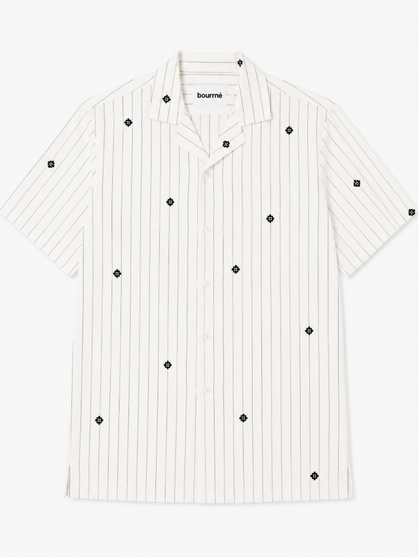 Artisan Block Print Cotton Shirt - White