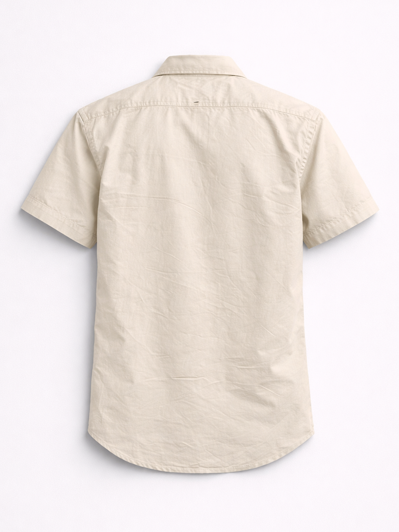 Beige Stretch Utility Shirt