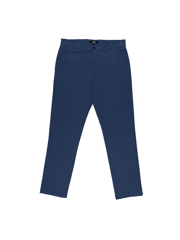 Blue Cotton Stretch Chinos