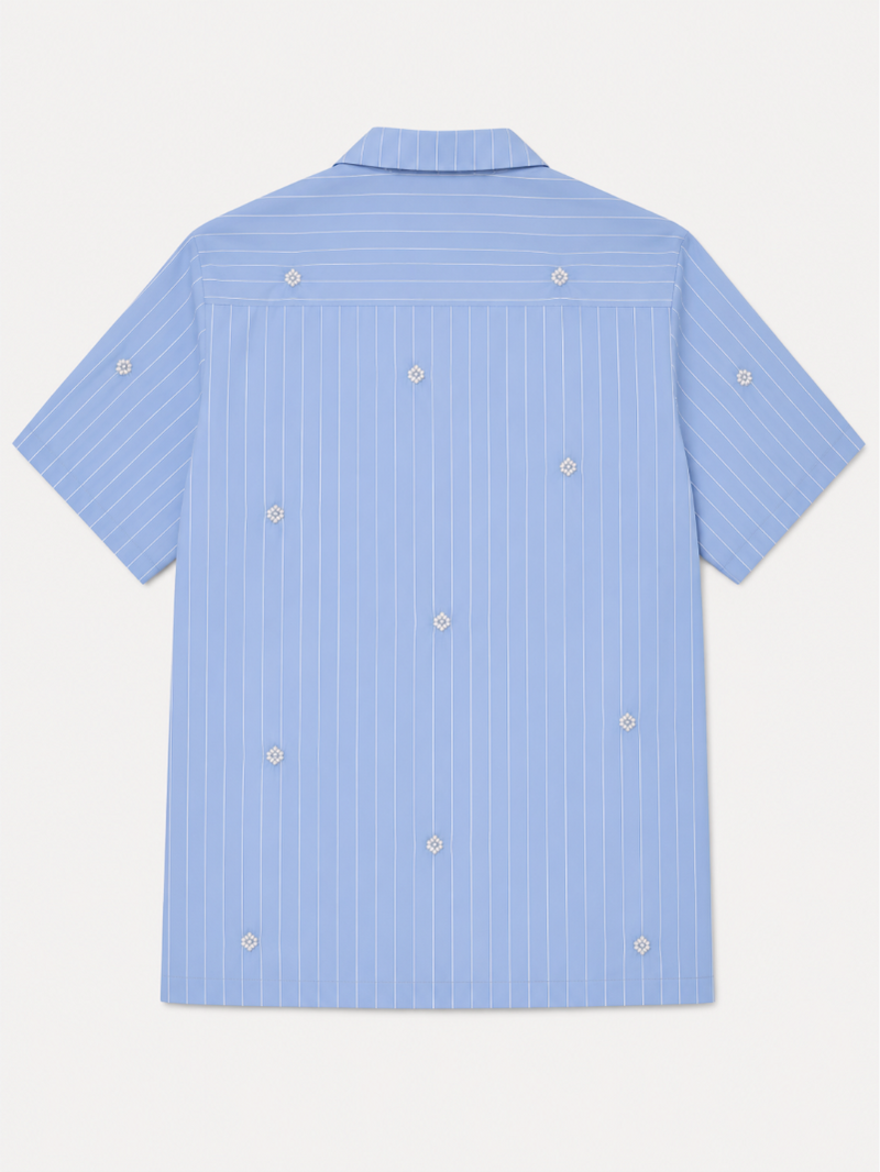 Artisan Block Print Cotton Shirt - Blue
