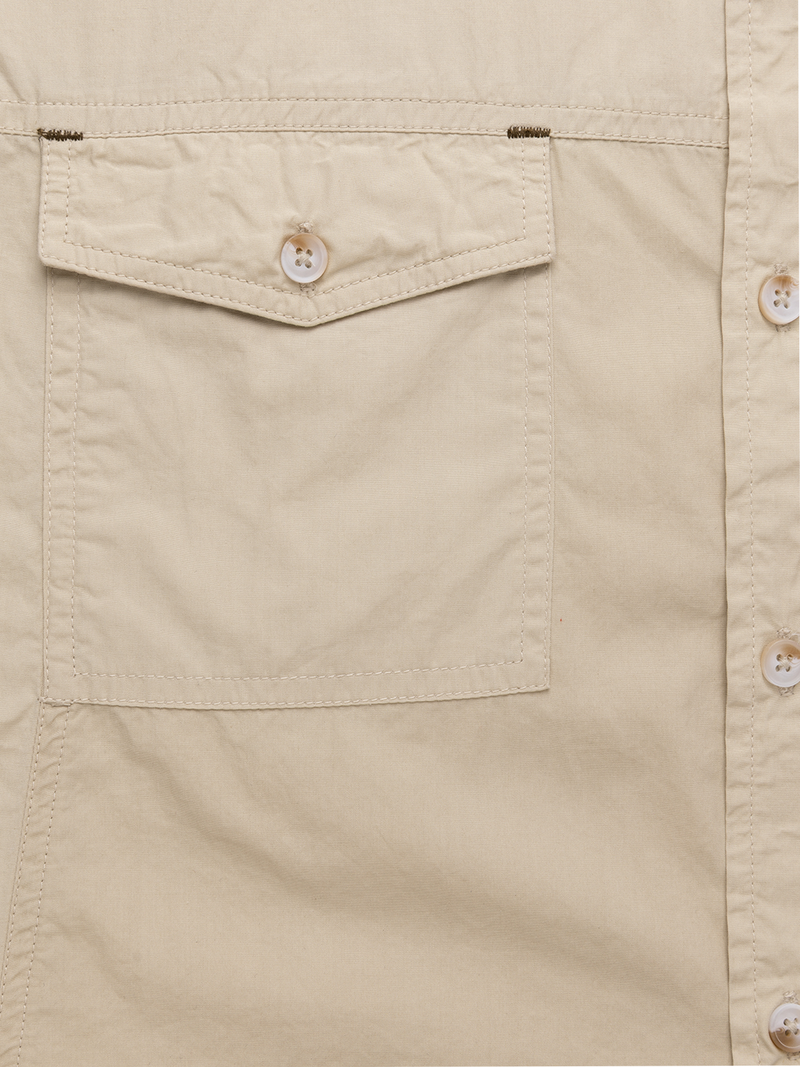 Beige Stretch Utility Shirt