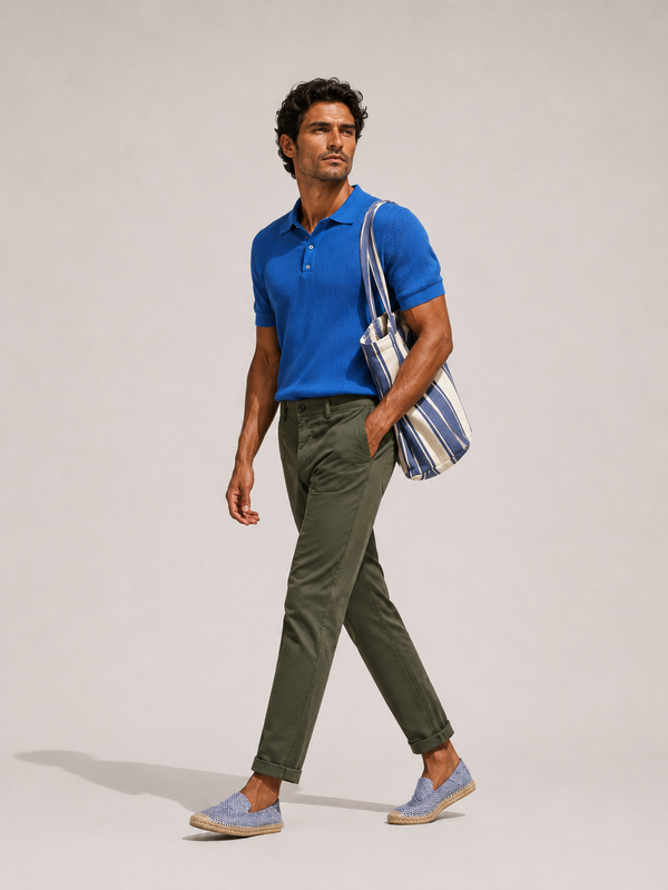 Olive Cotton Stretch Chinos