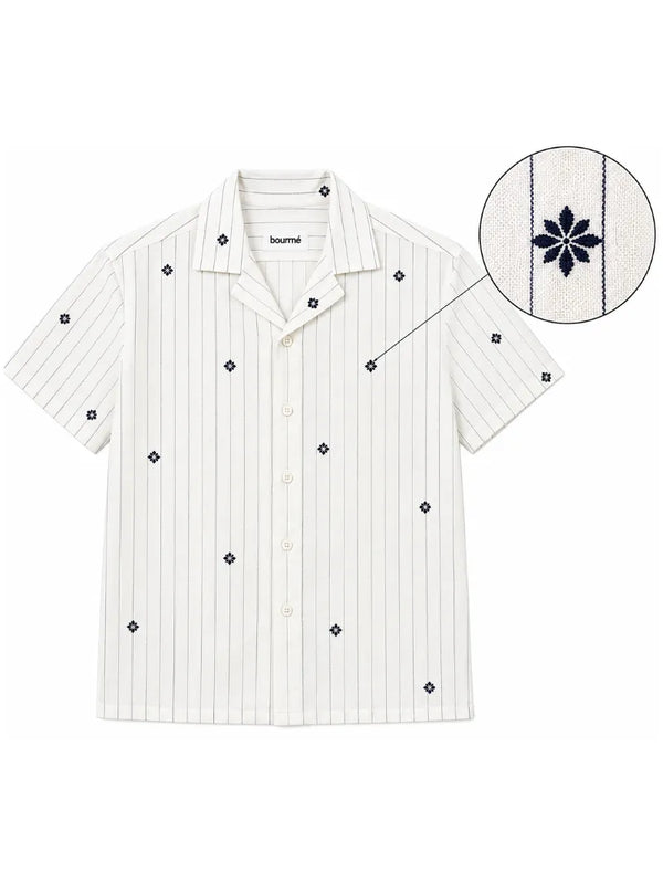 Artisan Block Print  Cotton Shirt - White