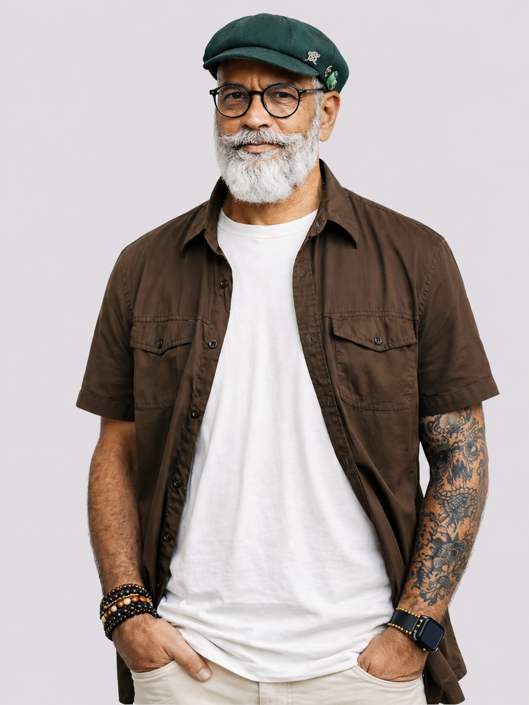 Brown Stretch Utility Shirt