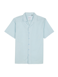 Sky Blue Cuban Collar Linen Shirt