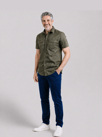 Olive Stretch Utility Shirt