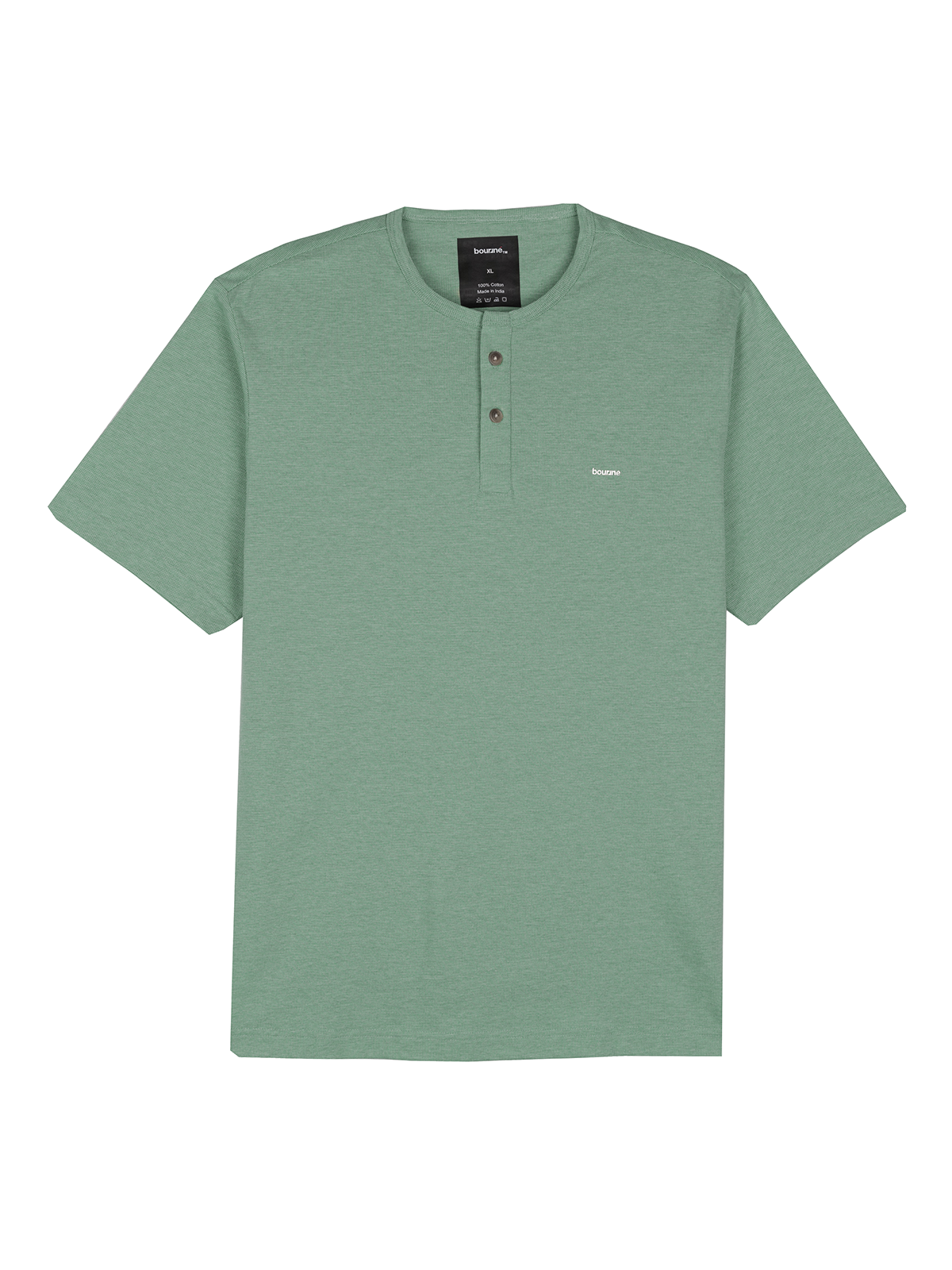 Green Pique Henley