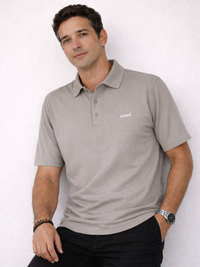 Grey Waffle Knit Polos