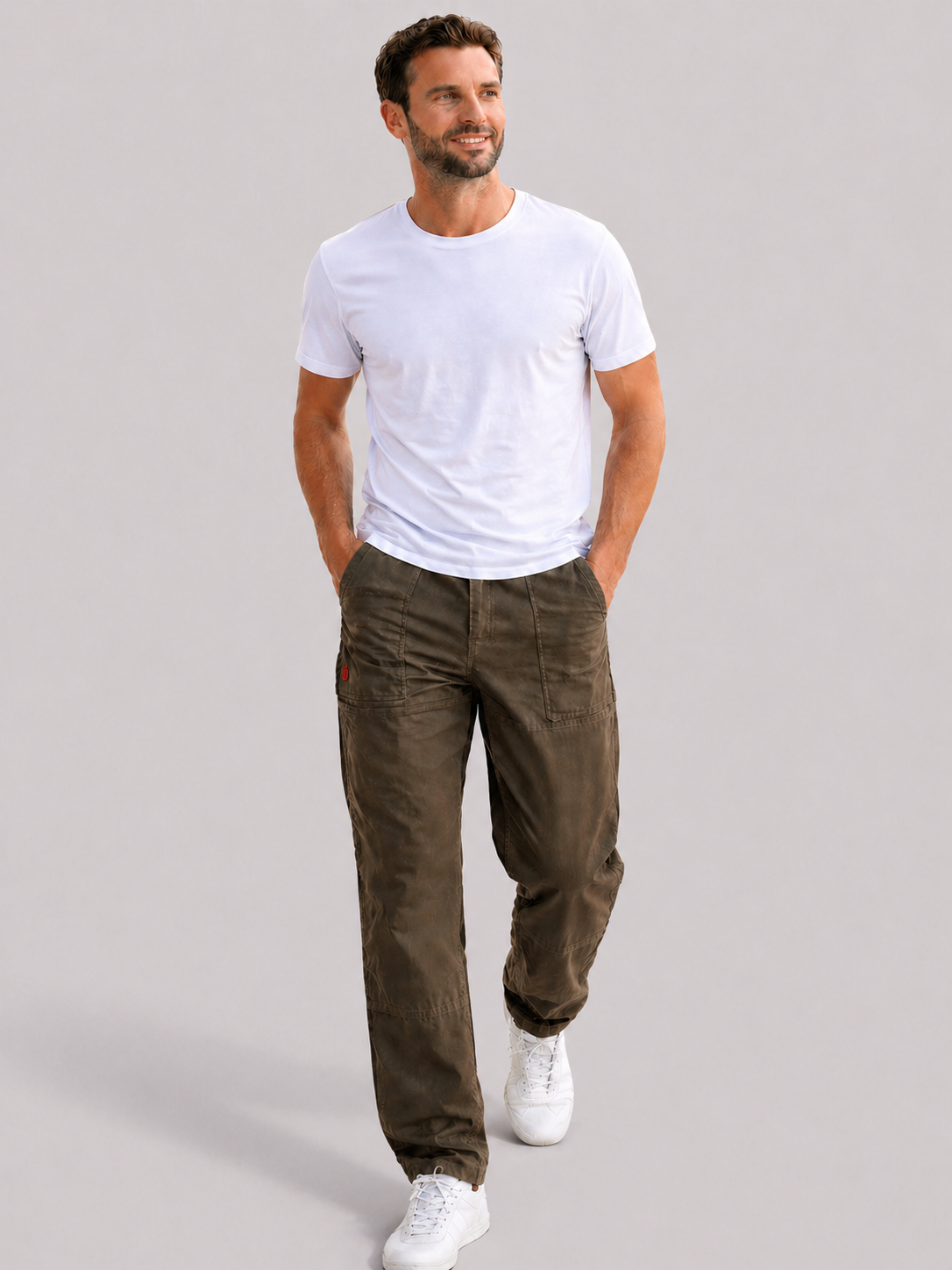 Olive Stretch Carpenter Pants