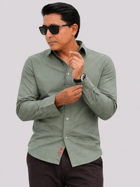 Sage Green Peach Cotton Shirt