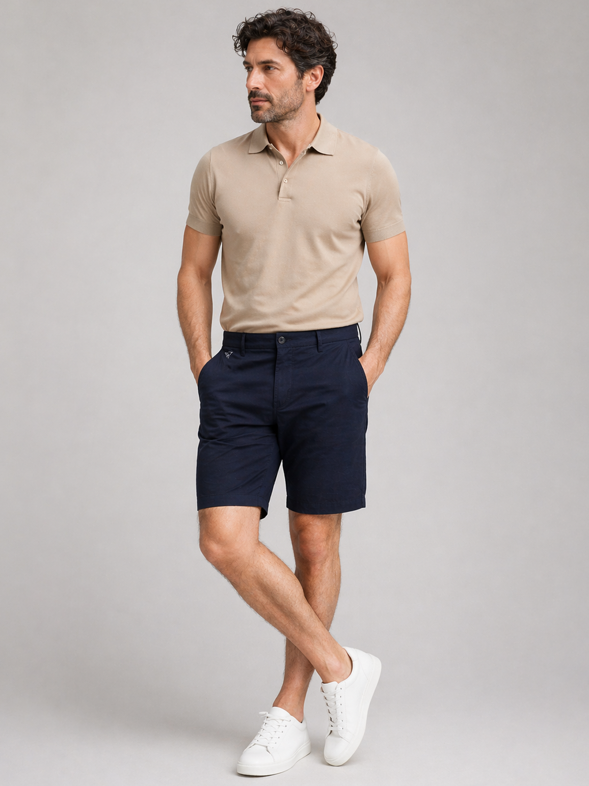 Slate Blue Stretch Shorts