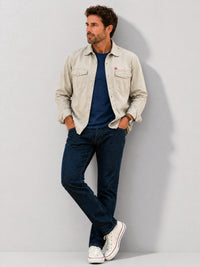 Off White Washed Stretch Shacket