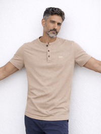 Brown Pique Henley