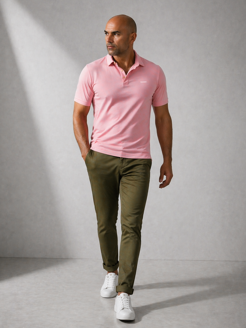 Light Coral Knit Polo