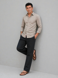 Vintage Khaki Peach Cotton Shirt