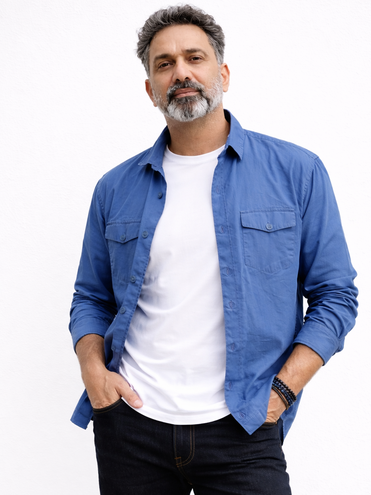 Blue Washed Stretch Shacket