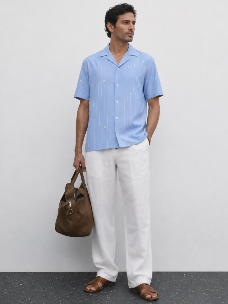 Artisan Block Print  Cotton Shirt - Blue