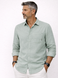 Dusty Green Linen Blend Shirt