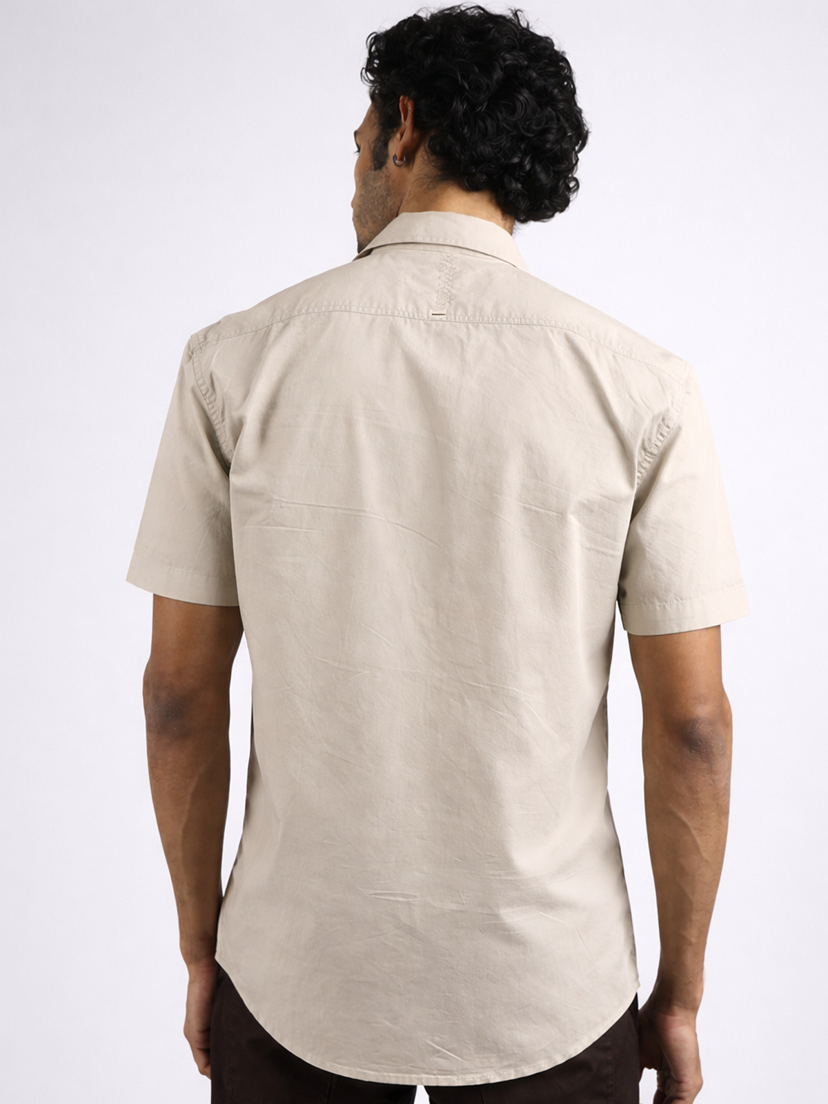 Beige Stretch Utility Shirt