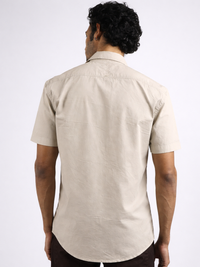Beige Stretch Utility Shirt