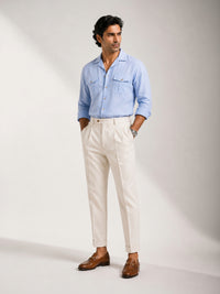 Cotton Lyocell Utility Shirt - Blue