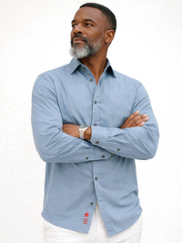 Fusion Blue Peach Cotton Shirt