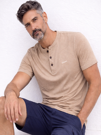 Brown Pique Henley