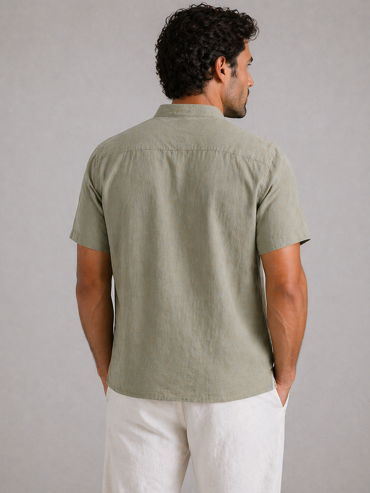 Pista Mandarin Linen Blend Shirt