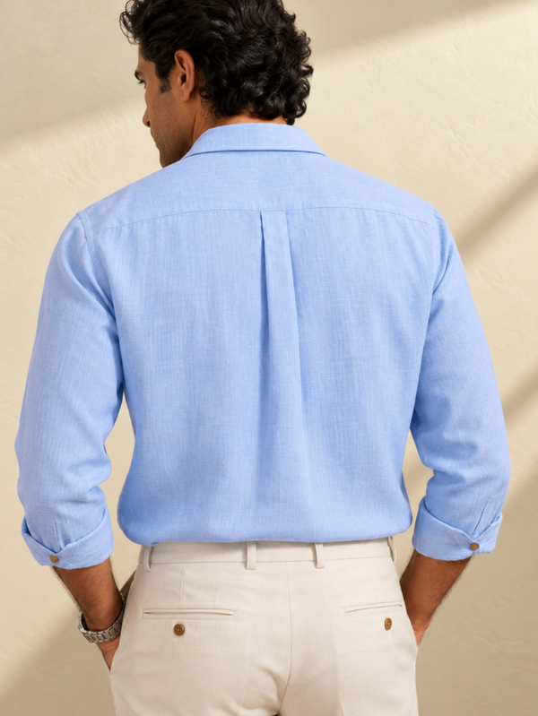 Cotton Lyocell Utility Shirt - Blue