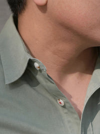 Sage Green Peach Cotton Shirt