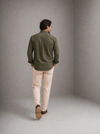 True Olive Peach Cotton Shirt