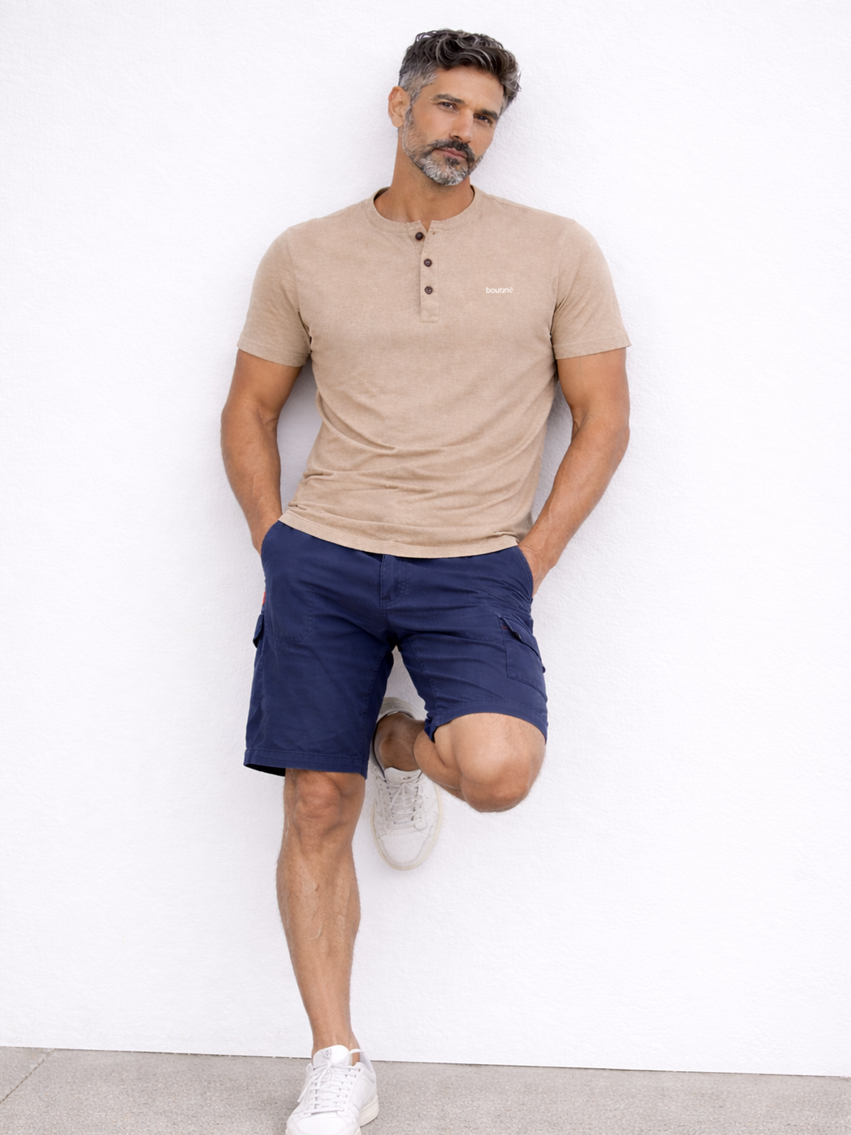 Brown Pique Henley
