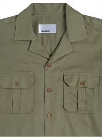 Cotton Lyocell Utility Shirt - Mud Green
