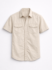 Beige Stretch Utility Shirt