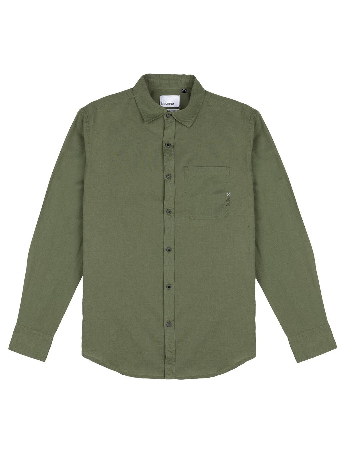 Olive Green Linen Blend Shirt