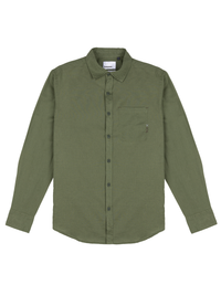 Olive Green Linen Blend Shirt