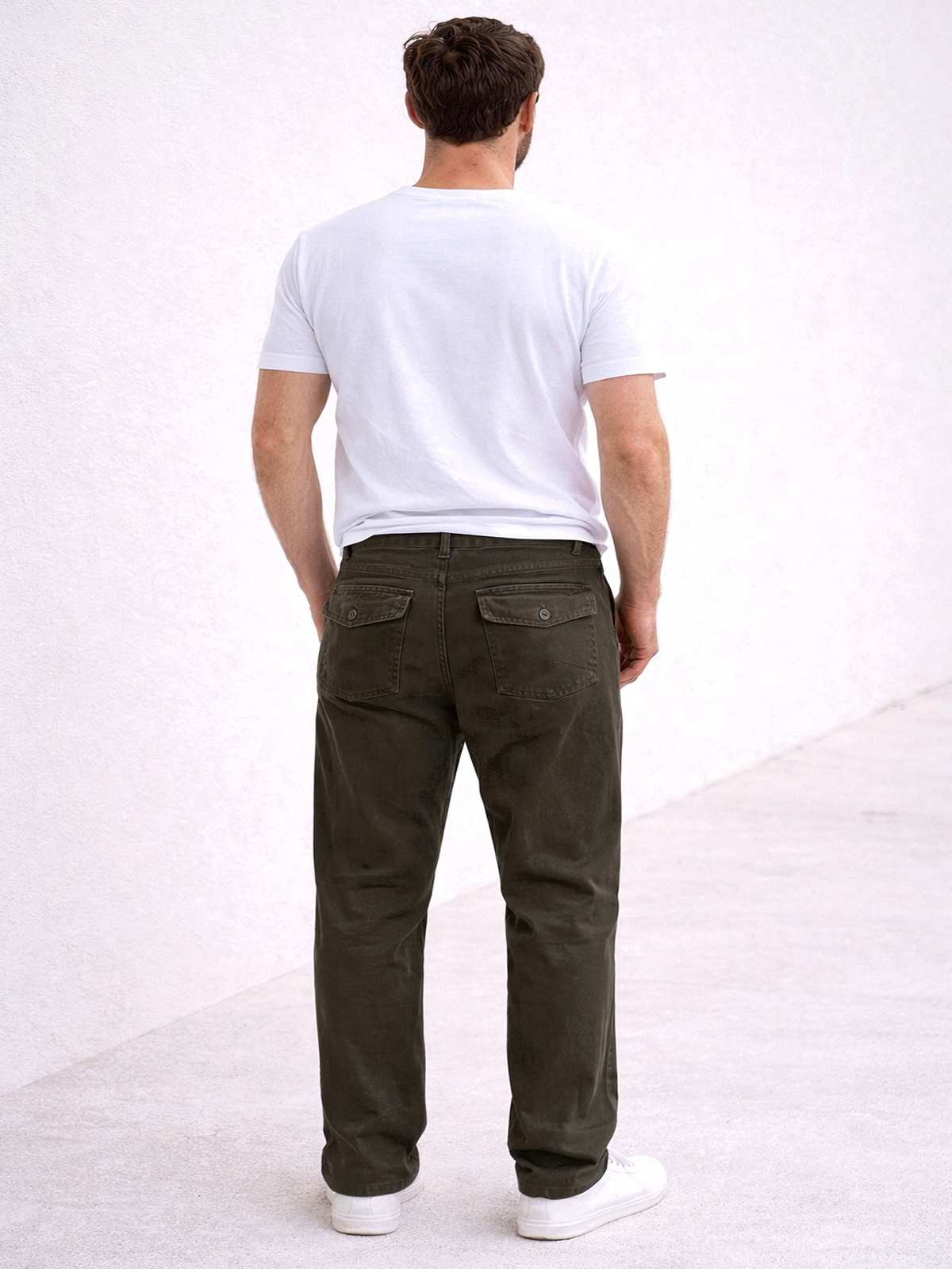 Olive Stretch Carpenter Pants