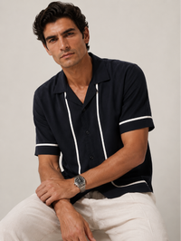 Bamboo Modal Resort Shirt - Navy