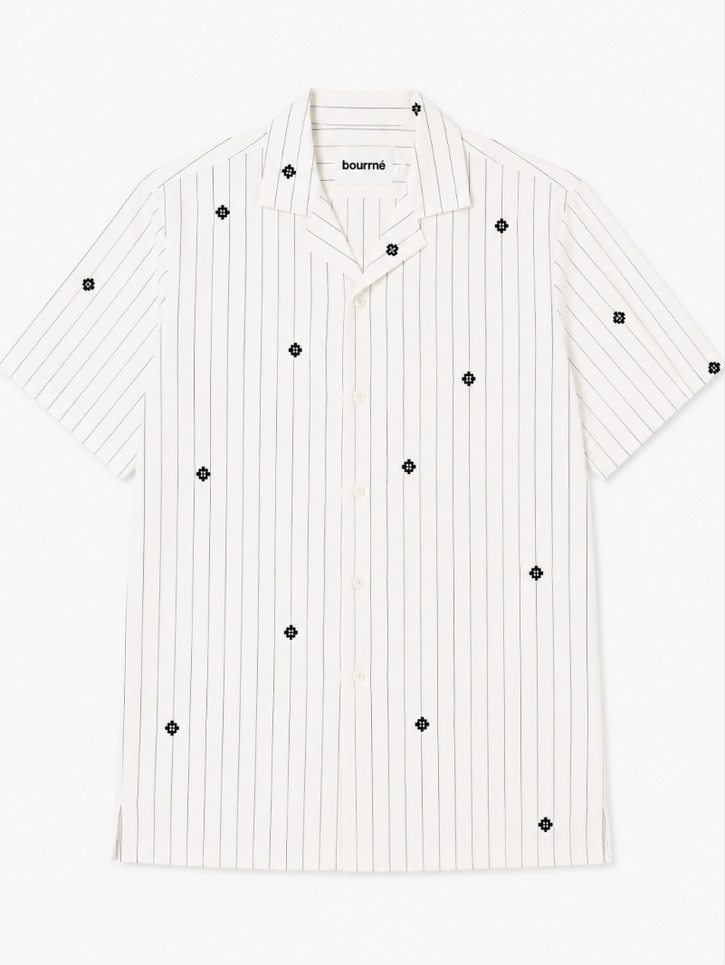 Artisan Block Print  Cotton Shirt - White
