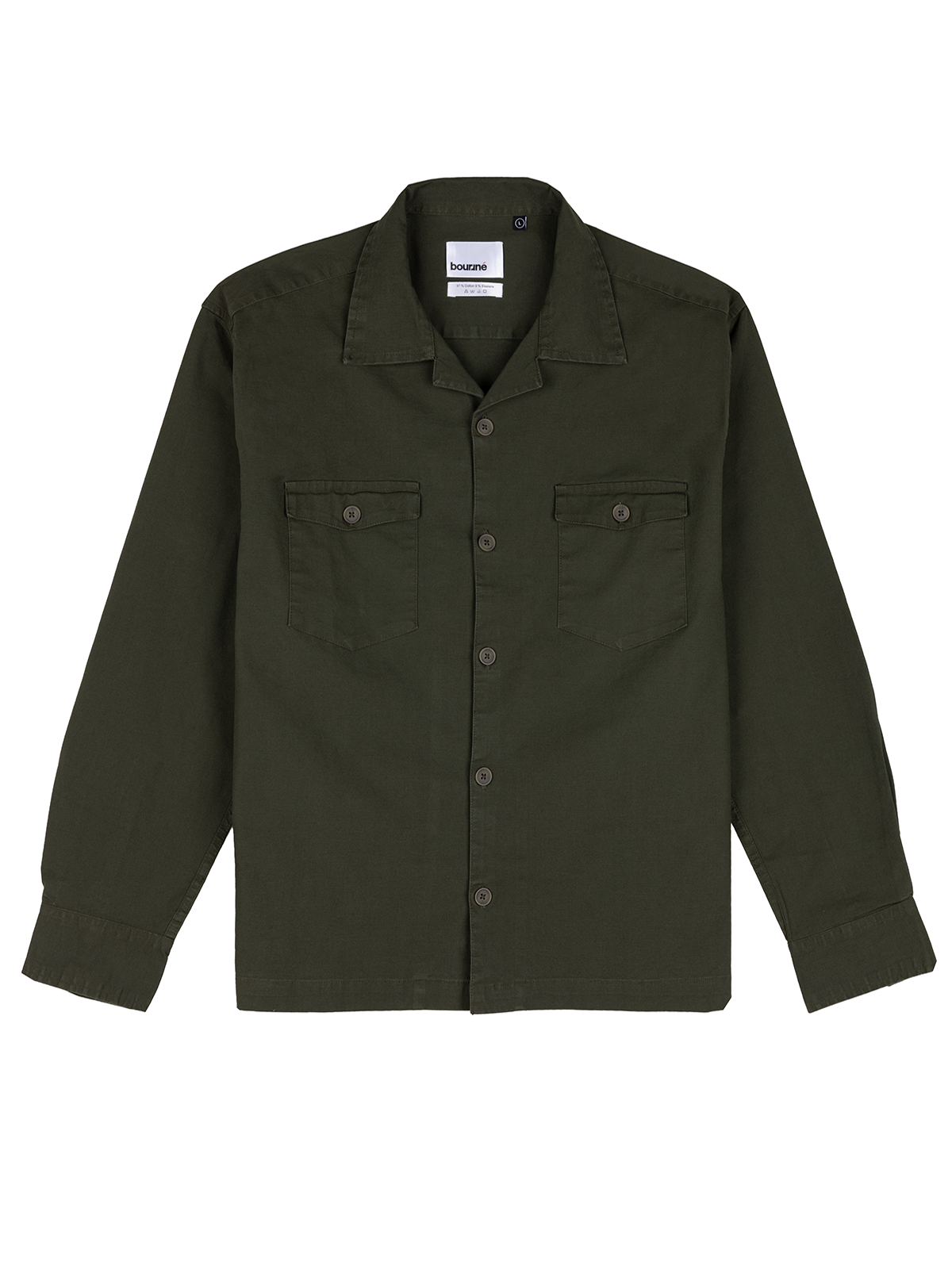 Olive Washed Stretch  Shacket