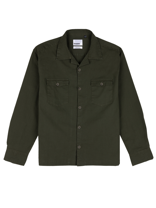 Olive Washed Stretch  Shacket