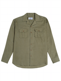 Cotton Lyocell Utility Shirt - Mud Green