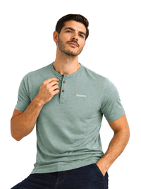 Green Pique Henley