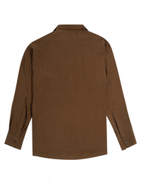 Viscose Nylon Cuff Collar Kurta - Brown