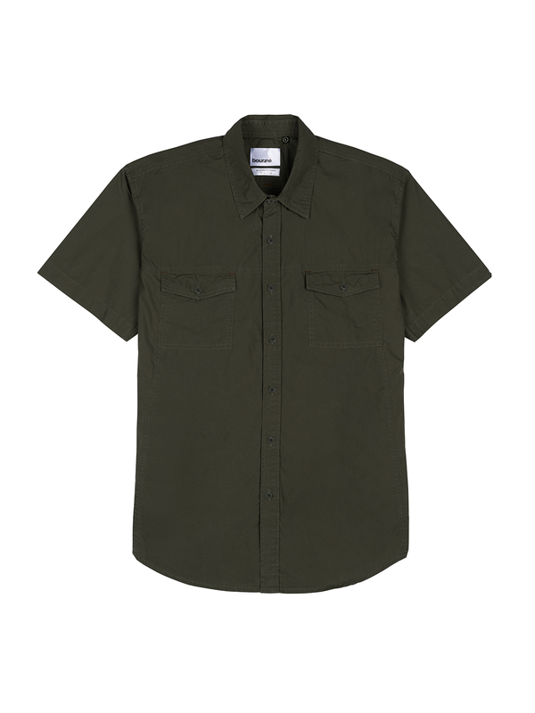 Olive Stretch Utility Shirt